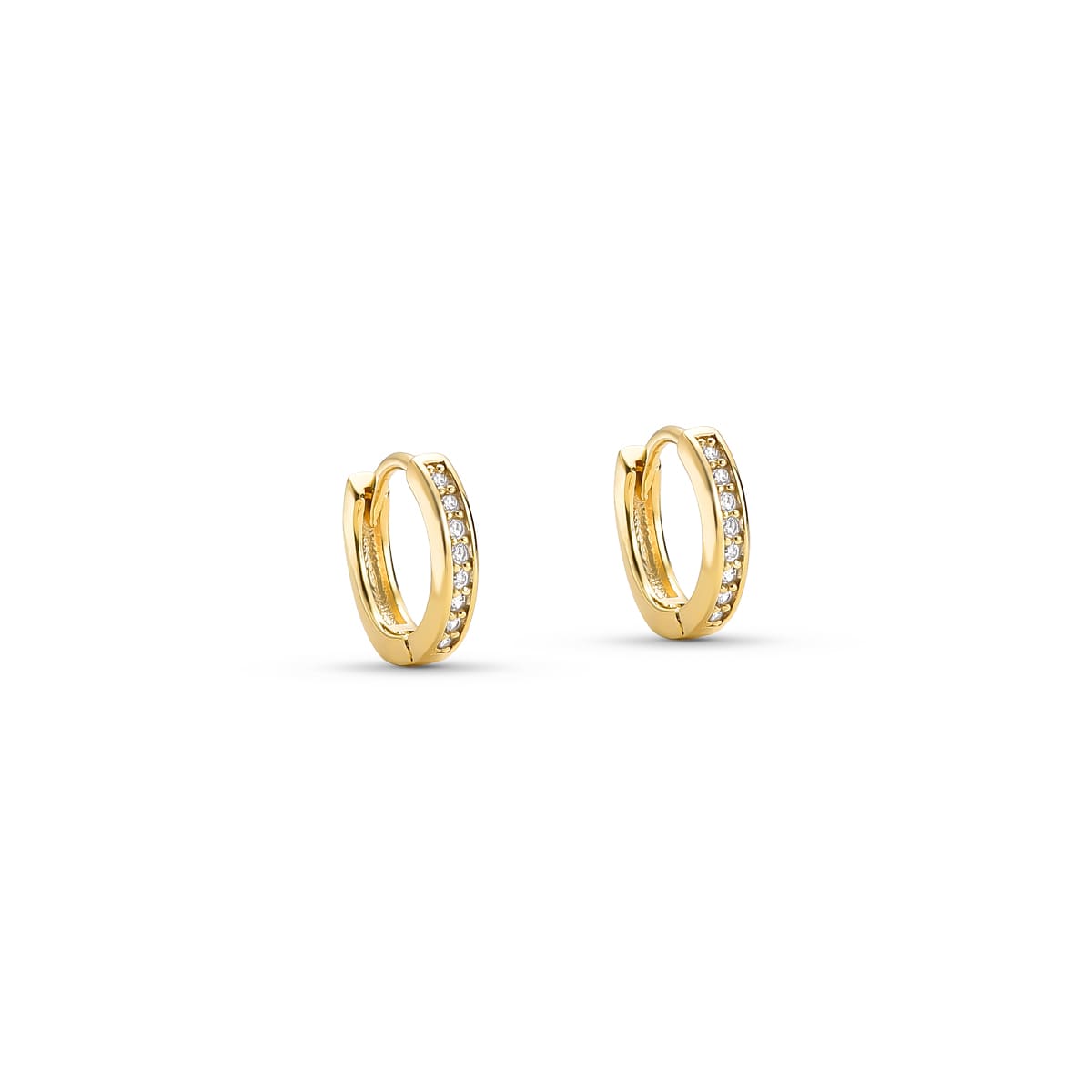 Brinco Trio De Argola Articulada com Zircônia Banhado a Ouro 18K - Mafê Acessórios