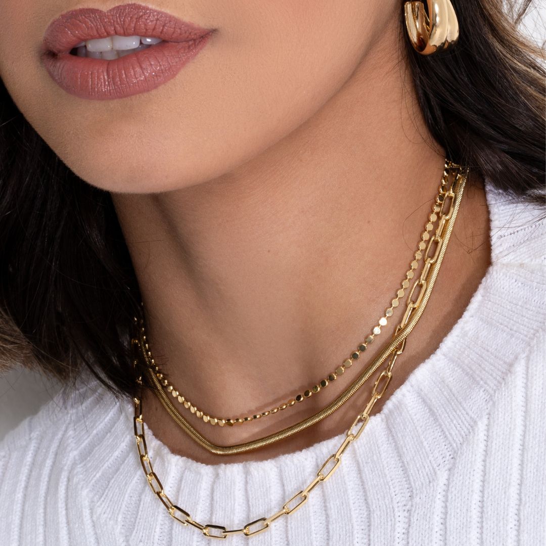 Colar Bolinha Amassada Banhada A Ouro 18k