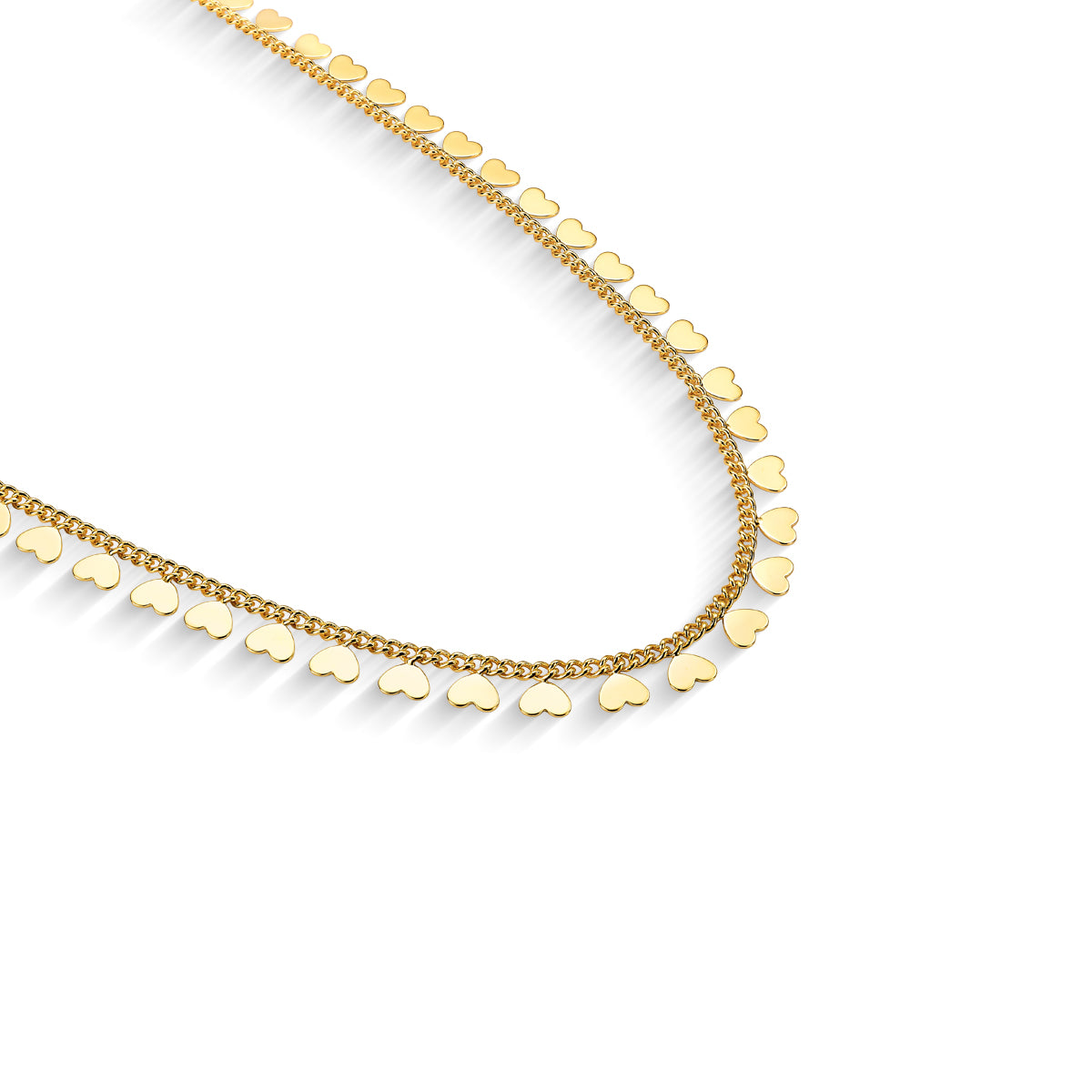 Colar Corações Banhada a Ouro 18K