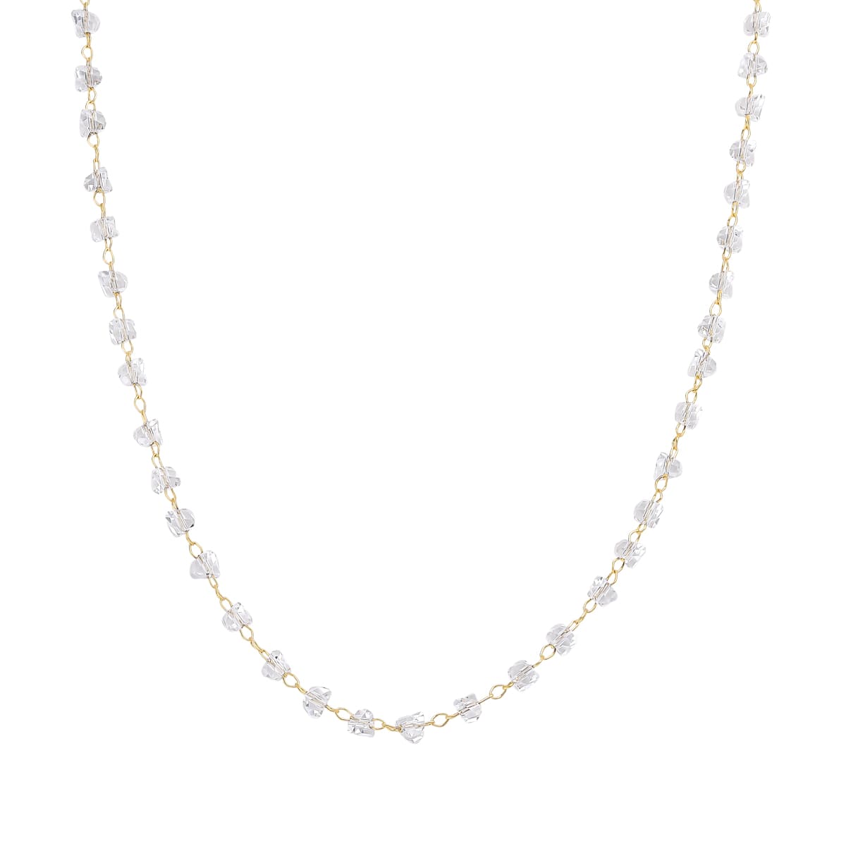 Colar Corrente Cristais Banhada a Ouro 18k - Mafê Acessórios