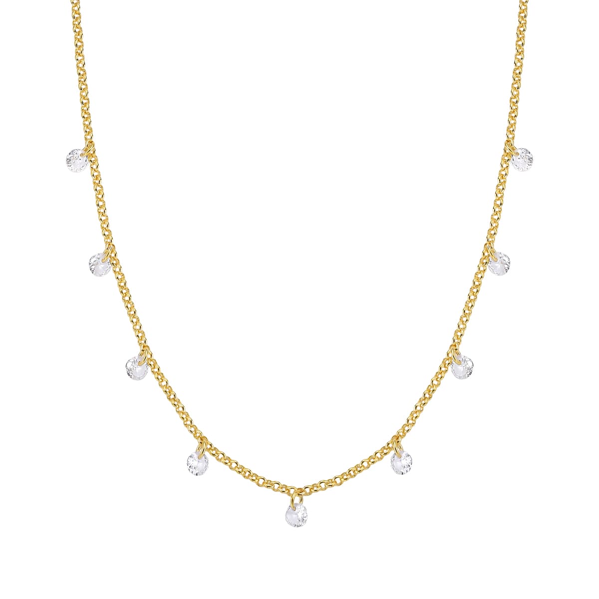 Colar Cristais Banhada a Ouro 18k - Mafê Acessórios