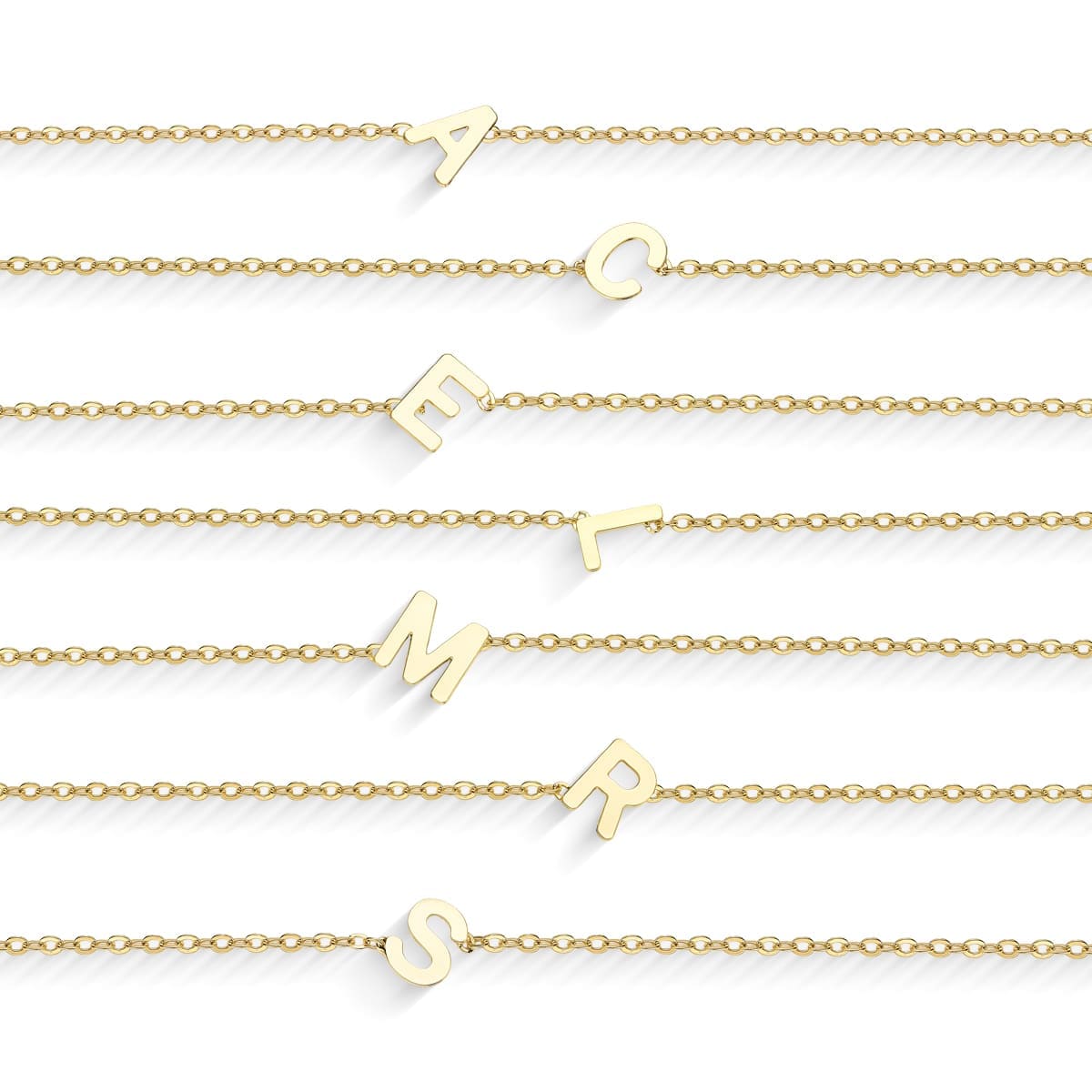 Colar Letra Banhado A Ouro 18K