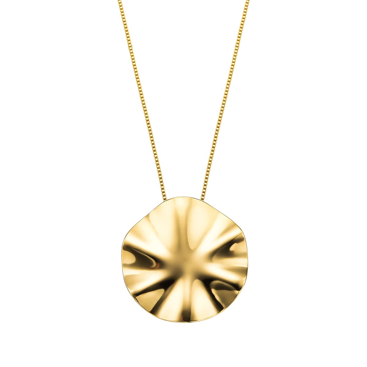 Colar Pingente Amassado Banhado a Ouro 18k - Mafê Acessórios