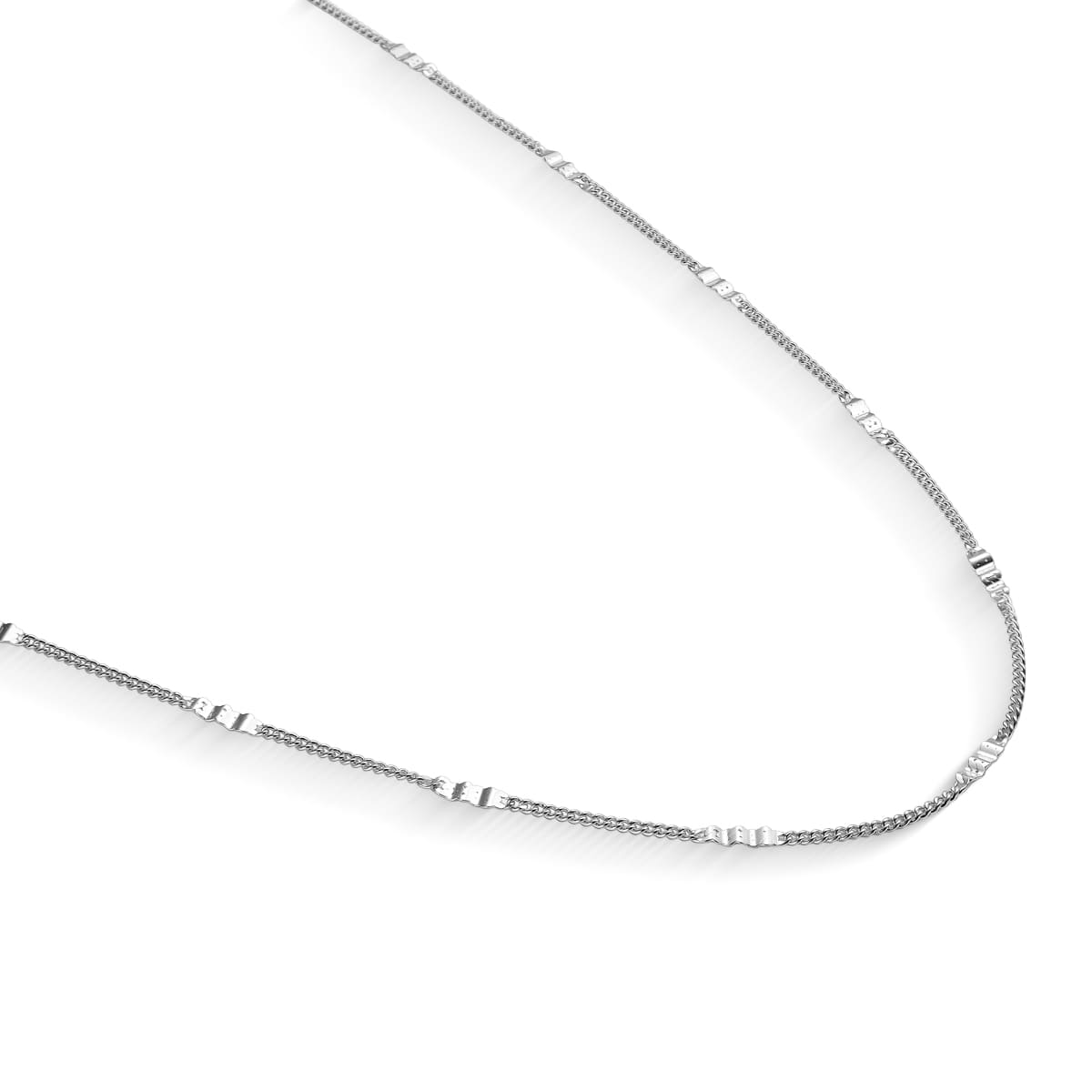 Colar Plaquinha Diamantada Prata - Mafê Acessórios