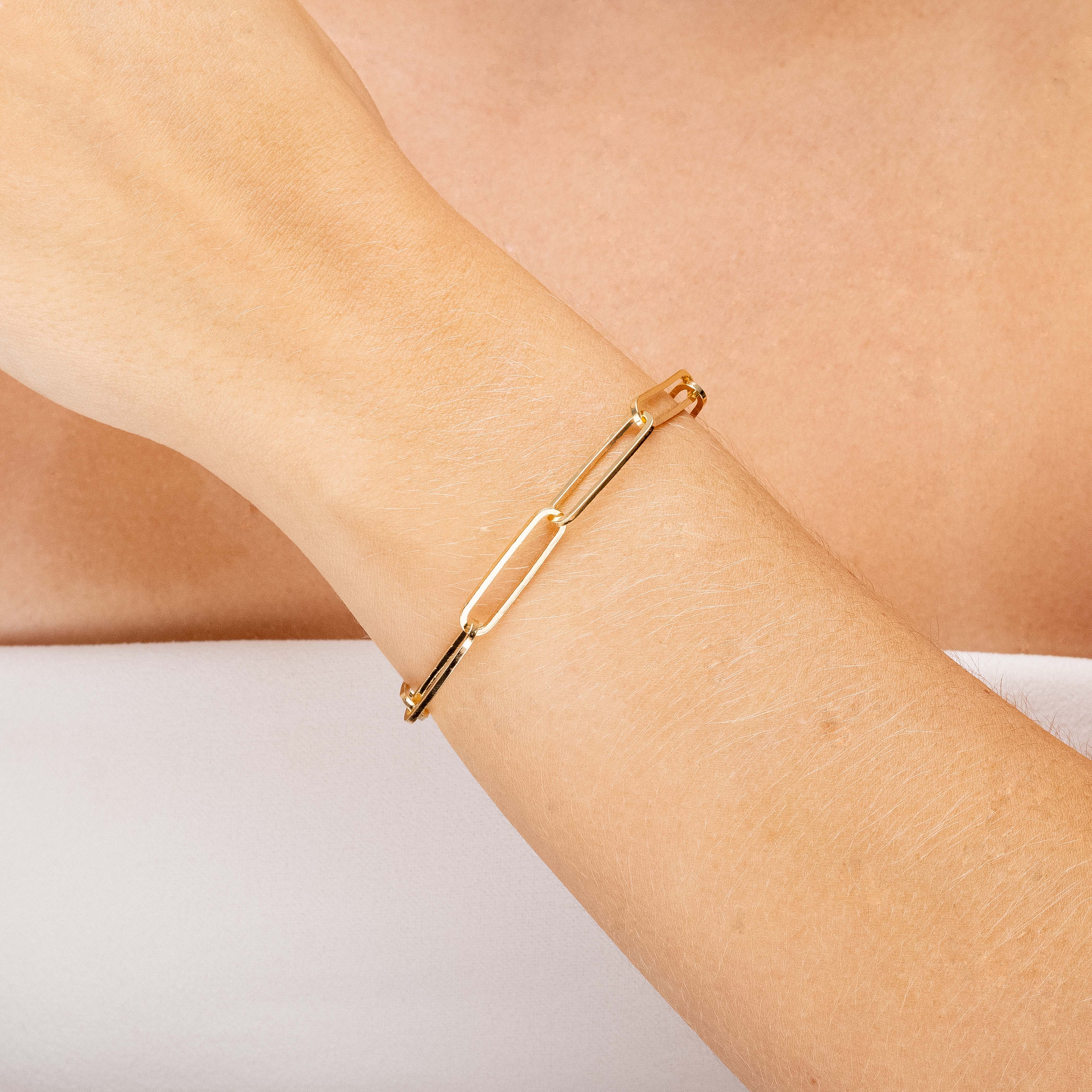 Pulseira Corrente Elos Banhada a Ouro 18k