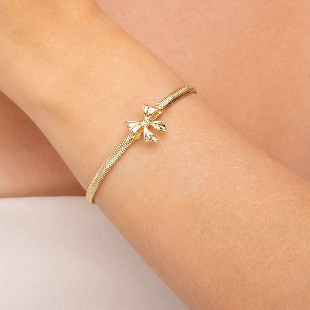 Pulseira Laços Banhada A Ouro 18K