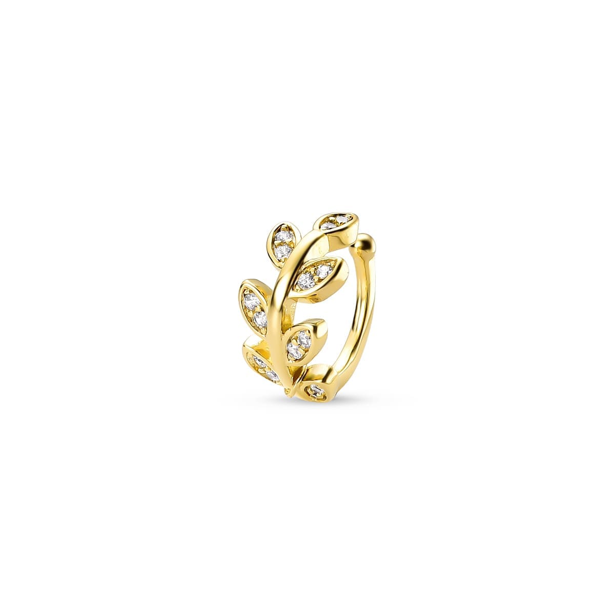 Piercing Folhinhas com Zircônias Banhado a Ouro 18K