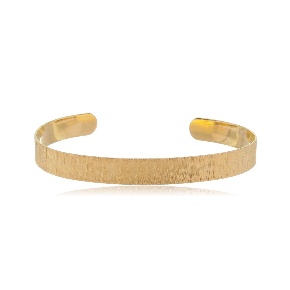 Bracelete Riscado Trabalhado Banhado a Ouro 18K