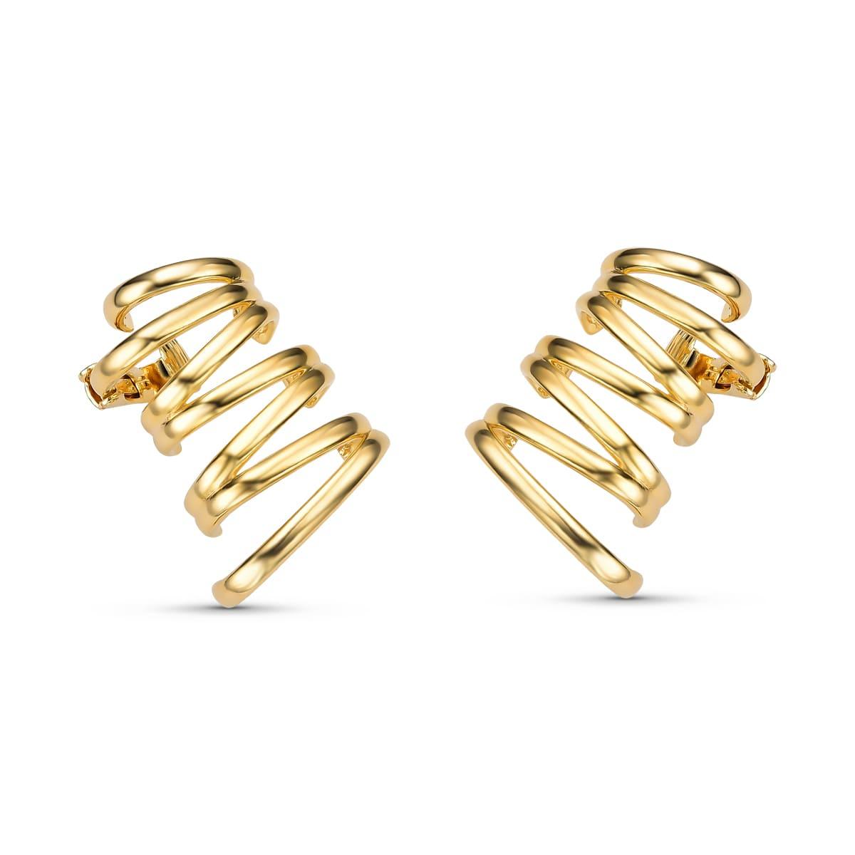 Brinco Ear Cuff Aros Lisos Banhado a Ouro 18k - Mafê Acessórios
