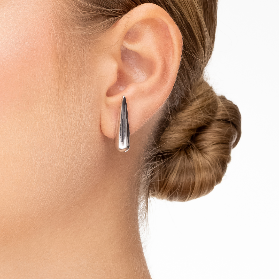 Brinco Ear Hook Gota Prata