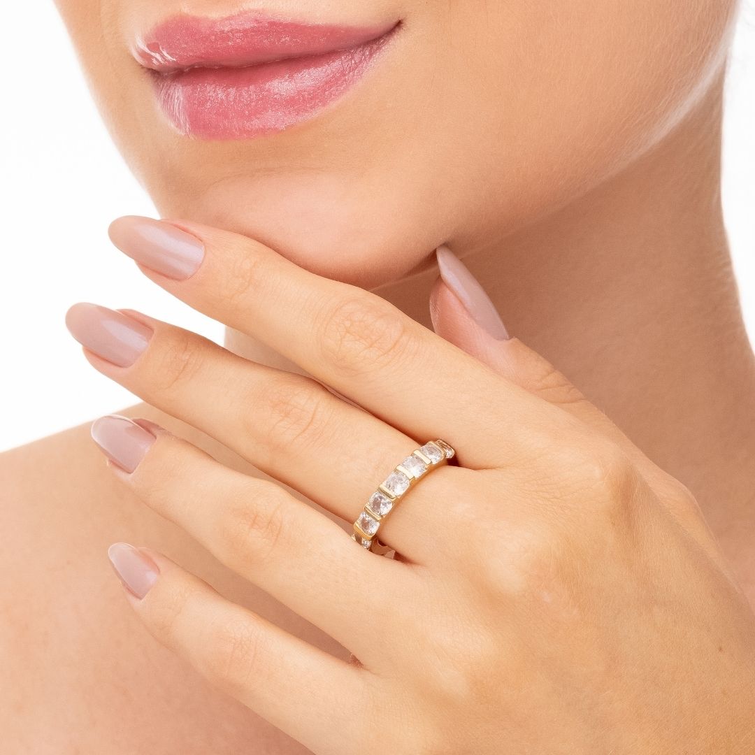 Anel Virginia Banhado A Ouro 18K