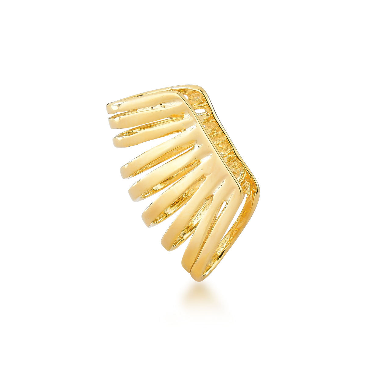 Piercing Nove Aros Lisos Banhado a Ouro 18K