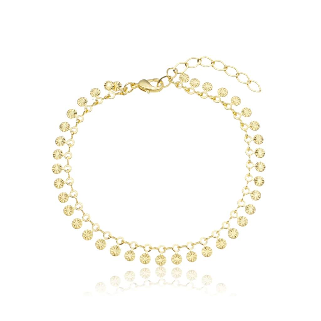 Pulseira Corrente Diamantada Banhada a Ouro 18k