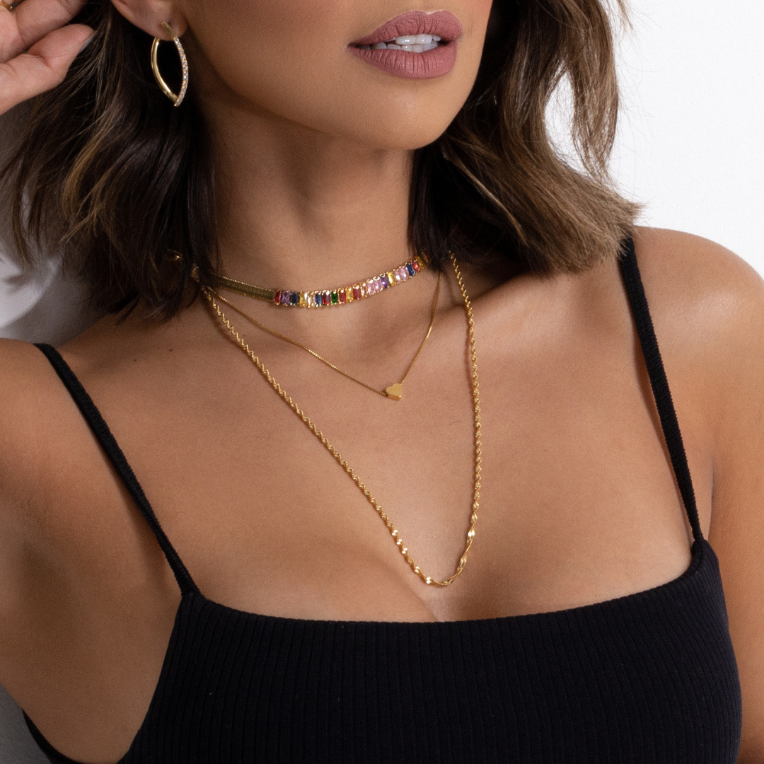 Colar Pingente Coraçãozinho Banhado a Ouro 18k