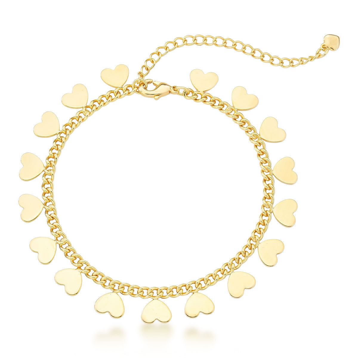 Pulseira Corações Banhada A Ouro 18K