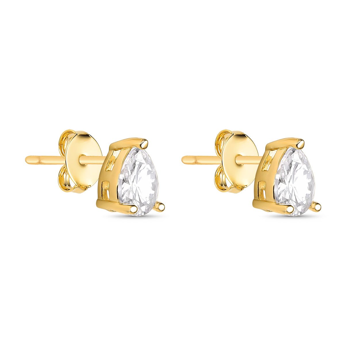 Conjunto com Ponto de Luz em Gota Banhado a Ouro 18K