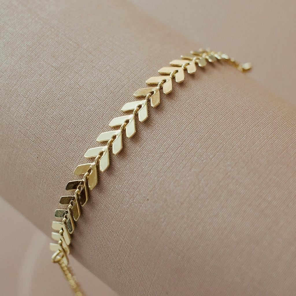 Pulseira Escamas Banhada A Ouro 18K