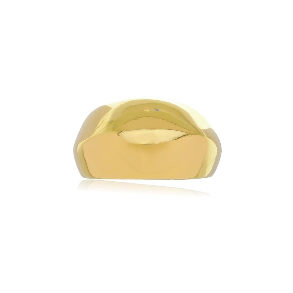 Anel Ajustável Abaulado Curva baixa Banhado a Ouro 18k
