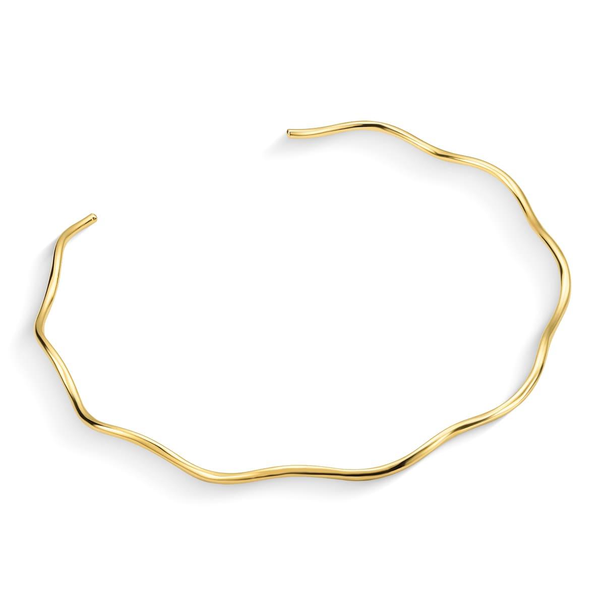 Colar Aro Curvas Banhado A Ouro 18K