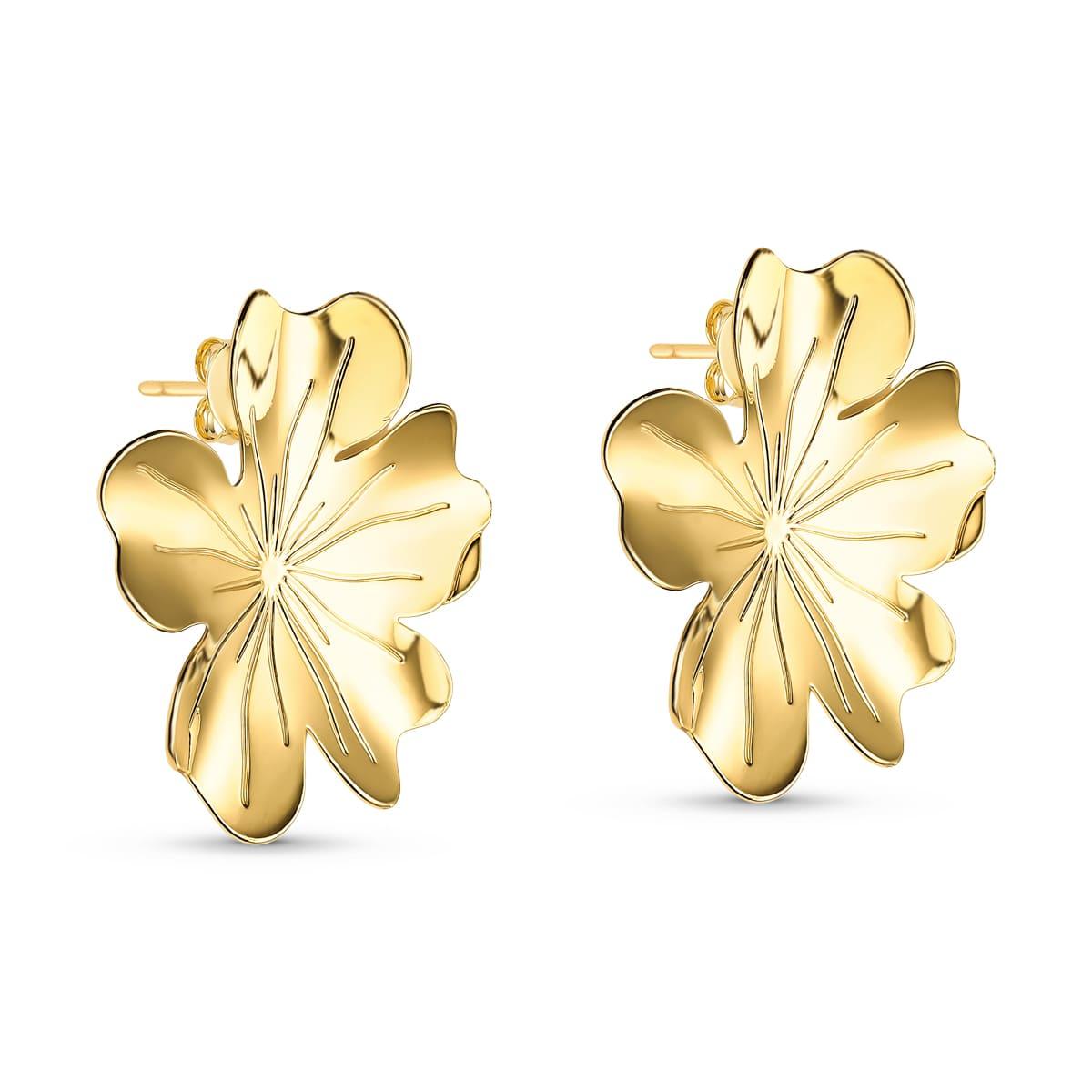 Brinco Floralis Banhado A Ouro 18K