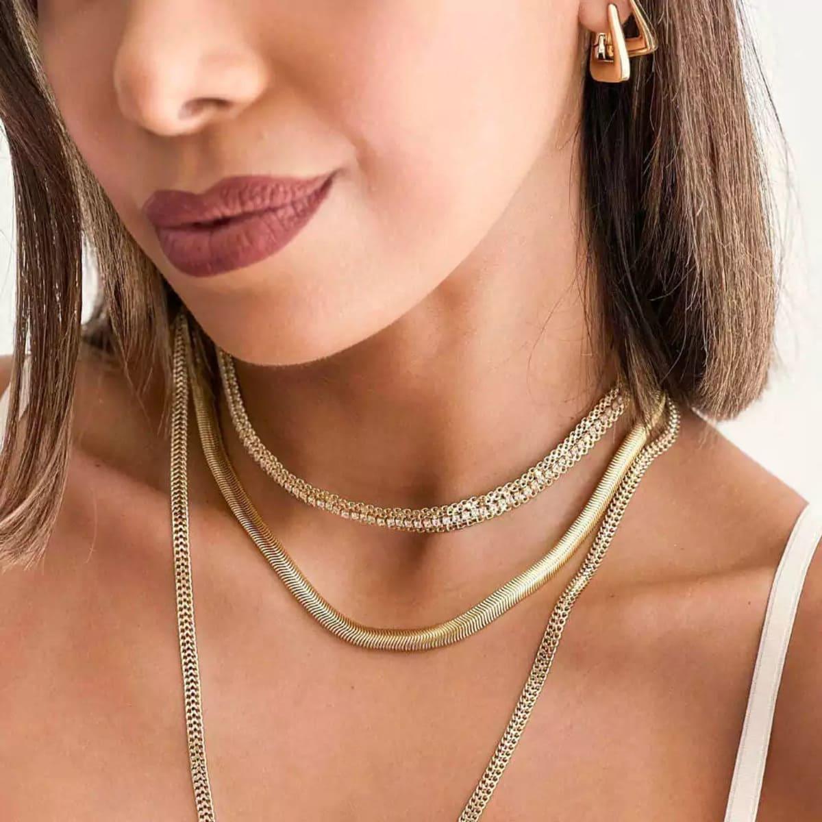Choker Luxo com Zircônias Banhado a Ouro 18k - Mafê Acessórios