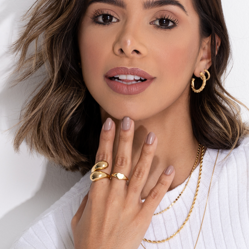 Anel Ajustável Gota Dupla 36%OFF