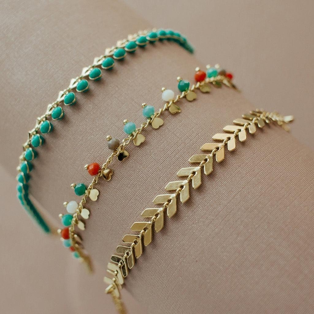 Pulseira Escamas Banhada A Ouro 18K - Mafê Acessórios
