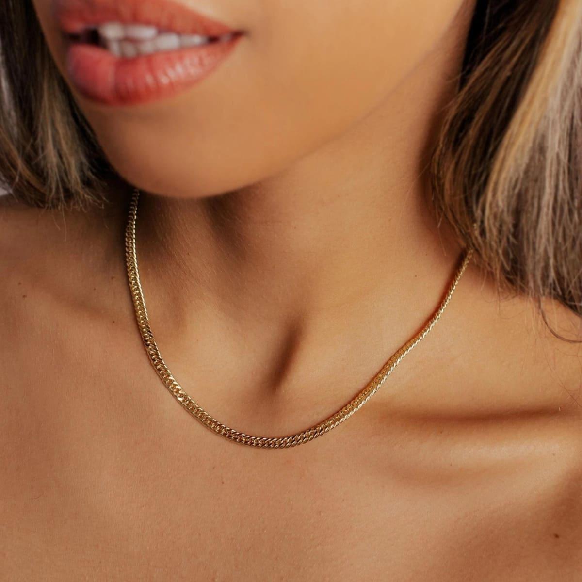 Choker Grumet Dupla Banhada a Ouro 18k - Mafê Acessórios