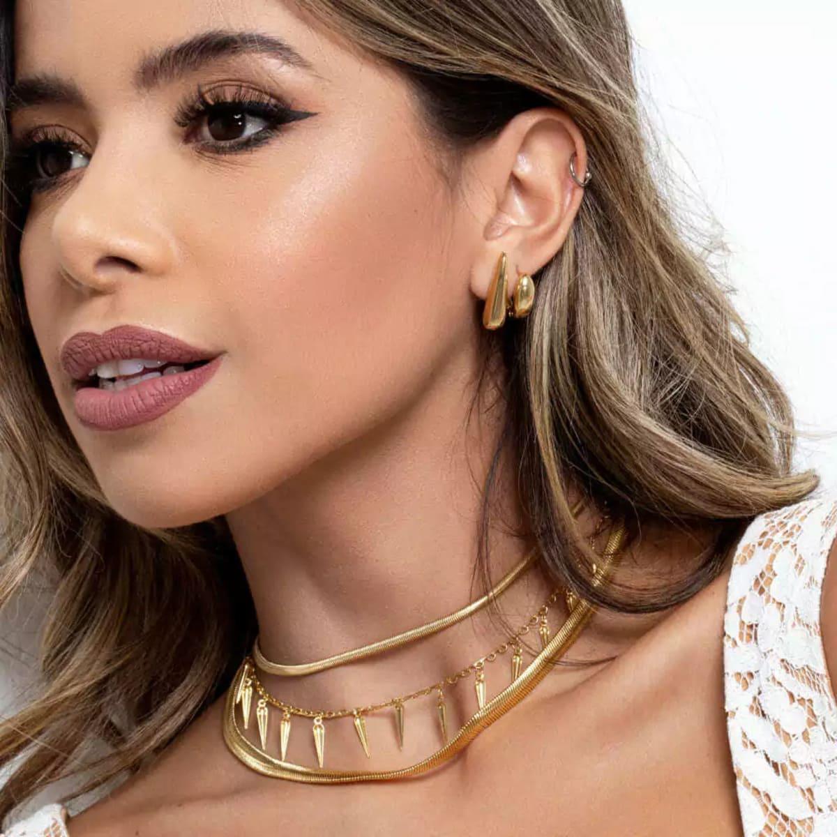 Choker Espinhos Banhada a Ouro 18K - Mafê Acessórios