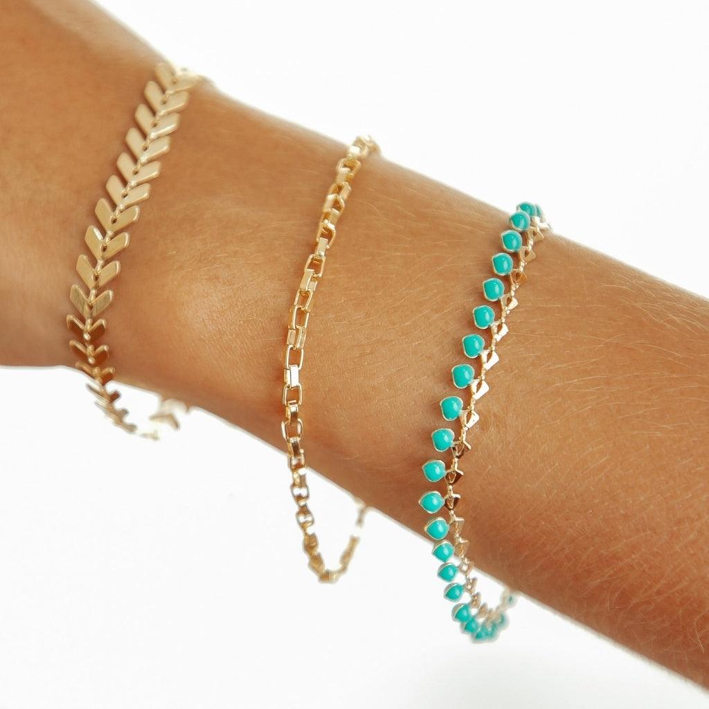 Pulseira Escamas Banhada A Ouro 18K - Mafê Acessórios