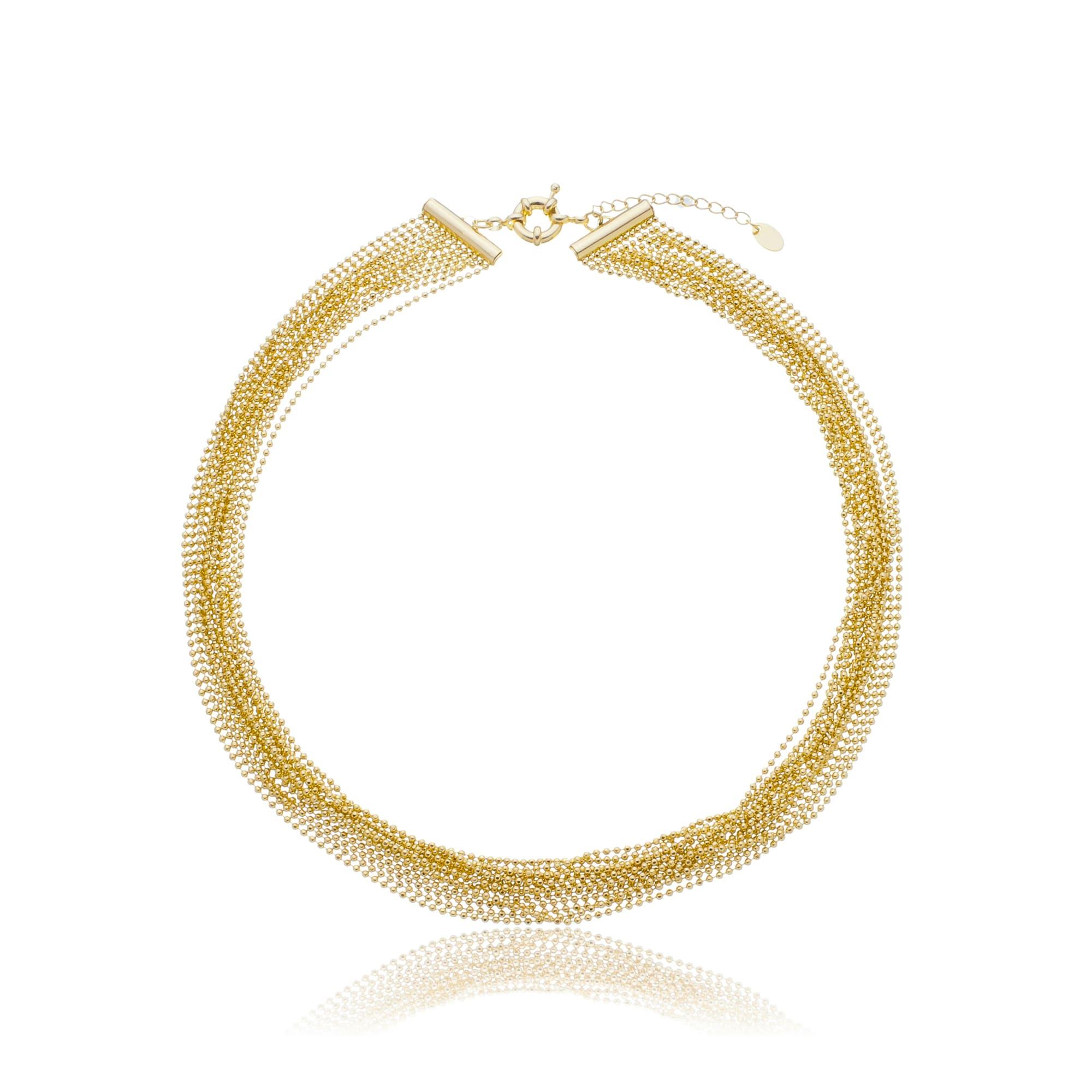 Choker Bolinhas Diamantadas Banhado a Ouro 18k - Mafê Acessórios