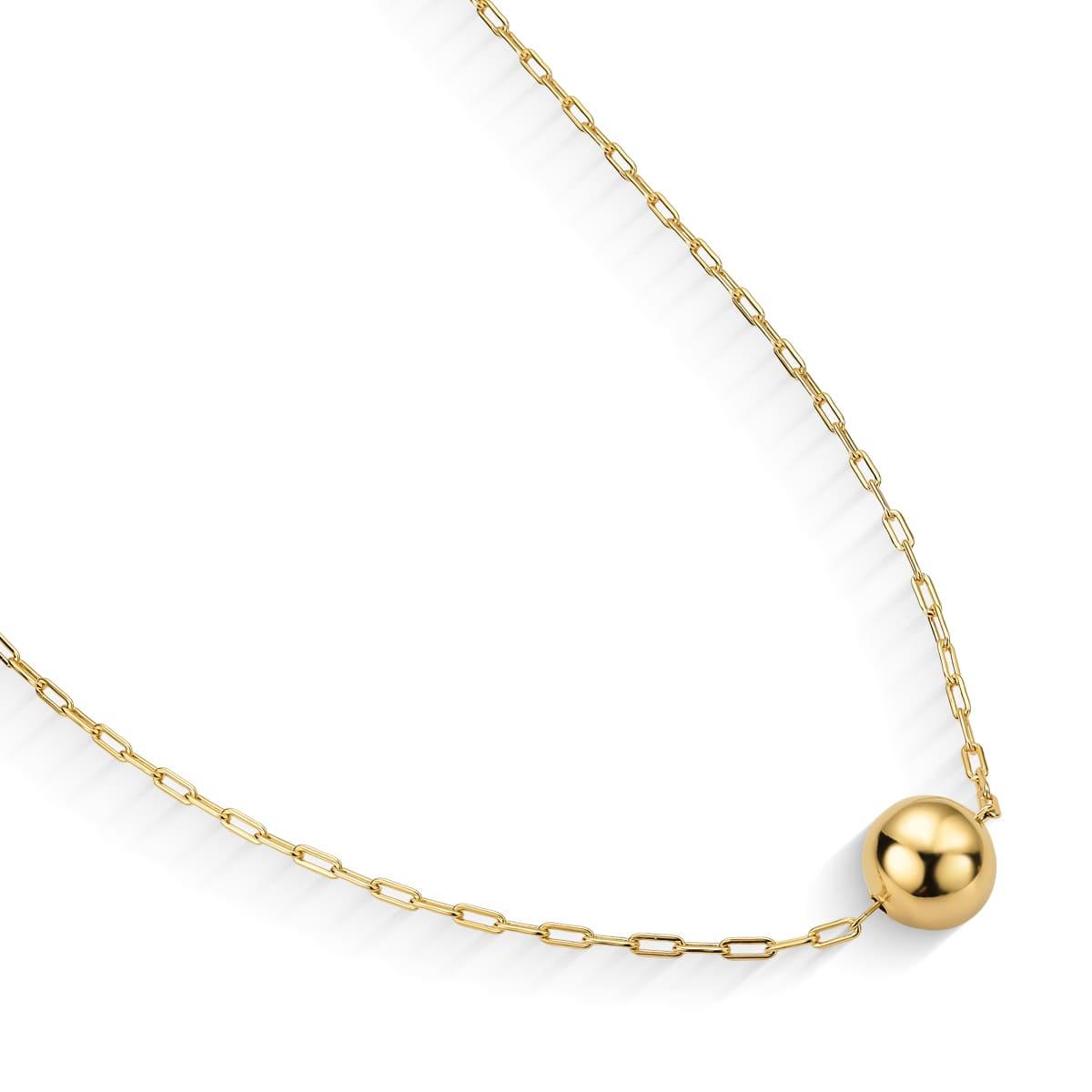 Colar Sfera 12mm Banhado A Ouro 18K