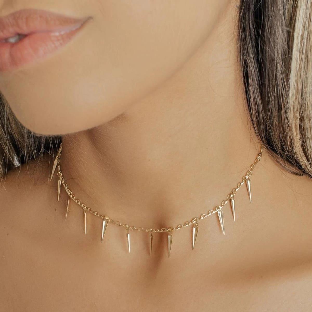 Choker Espinhos Banhada a Ouro 18K - Mafê Acessórios