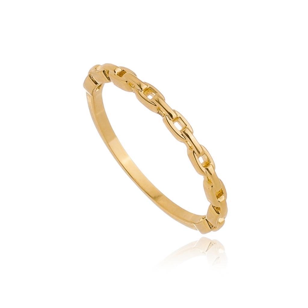 Anel Corrente Banhado A Ouro 18K