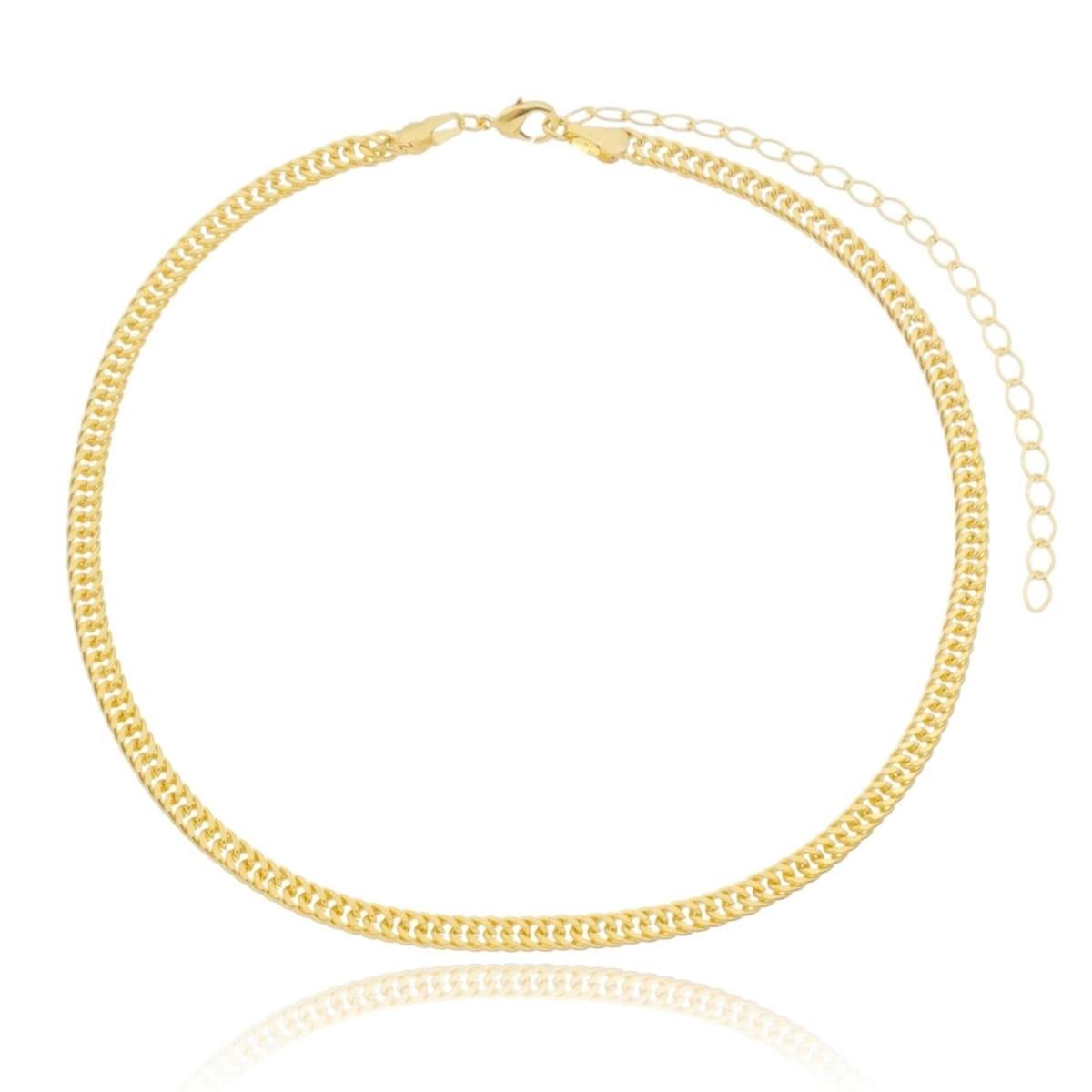 Choker Grumet Dupla Banhada a Ouro 18k - Mafê Acessórios