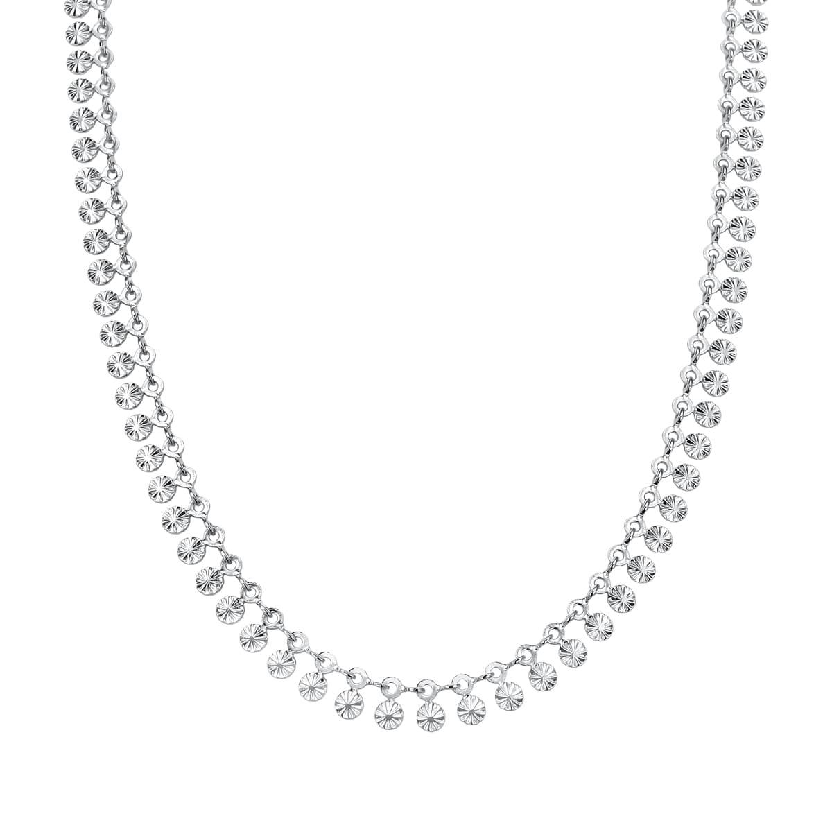 Colar Corrente Diamantada Prata