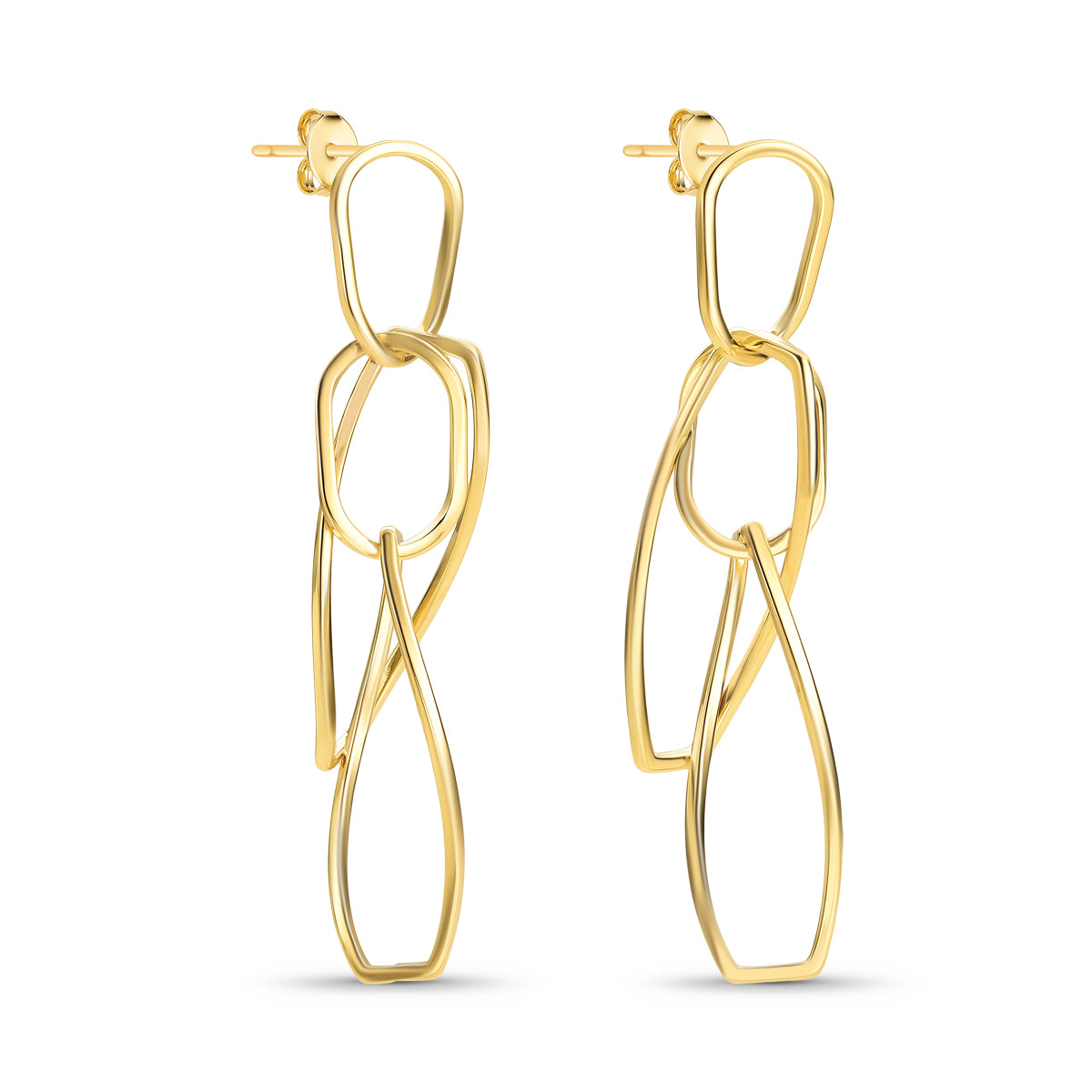 Brinco Elo Torcido Banhado a Ouro 18k