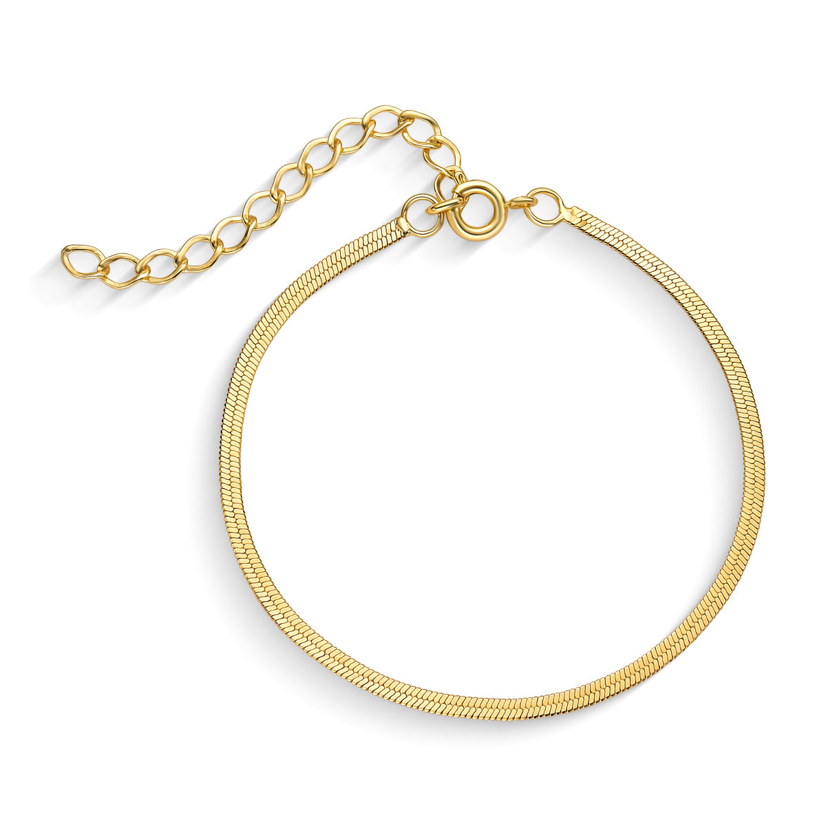 Pulseira Fita 2mm Banhado a Ouro 18k
