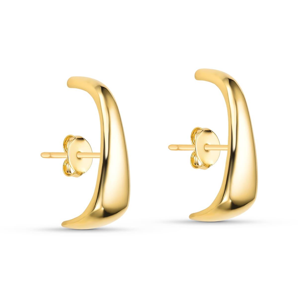 Brinco Ear Hook Triangular Banhado a Ouro 18k - Mafê Acessórios