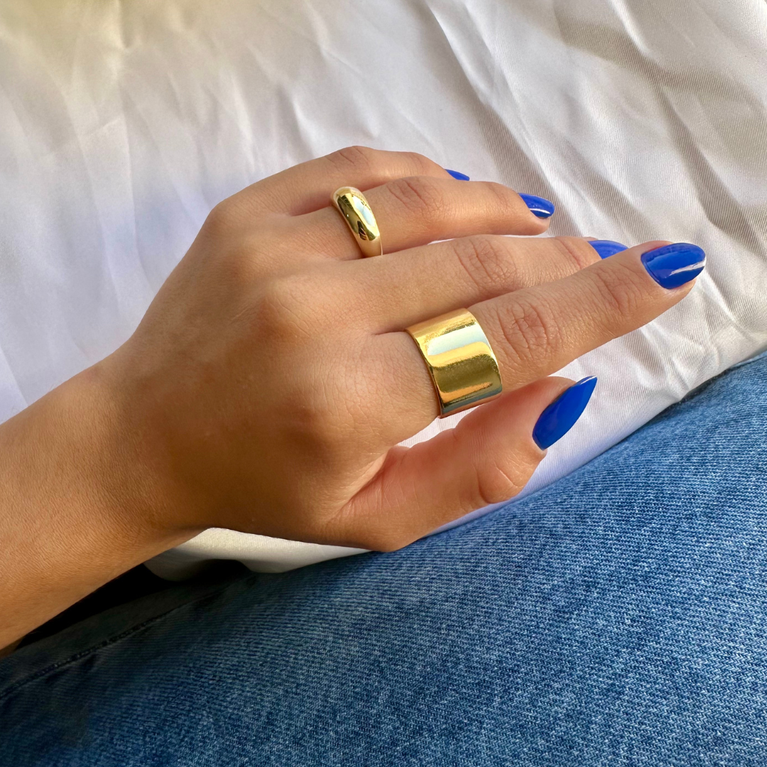 Anel Ajustável Aro Liso Banhado a Ouro 18K