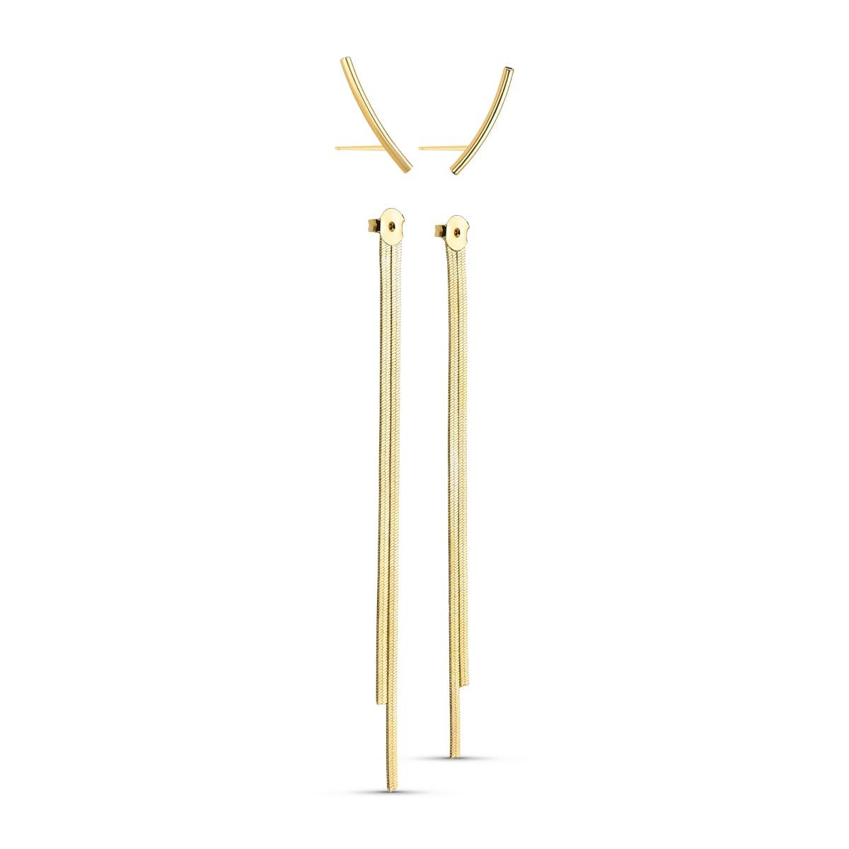 Brinco Fita Lisa Banhado a Ouro 18K - Mafê Acessórios