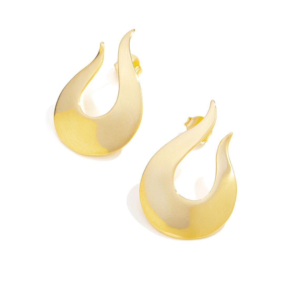 Brinco Chamas Banhado a Ouro 18K