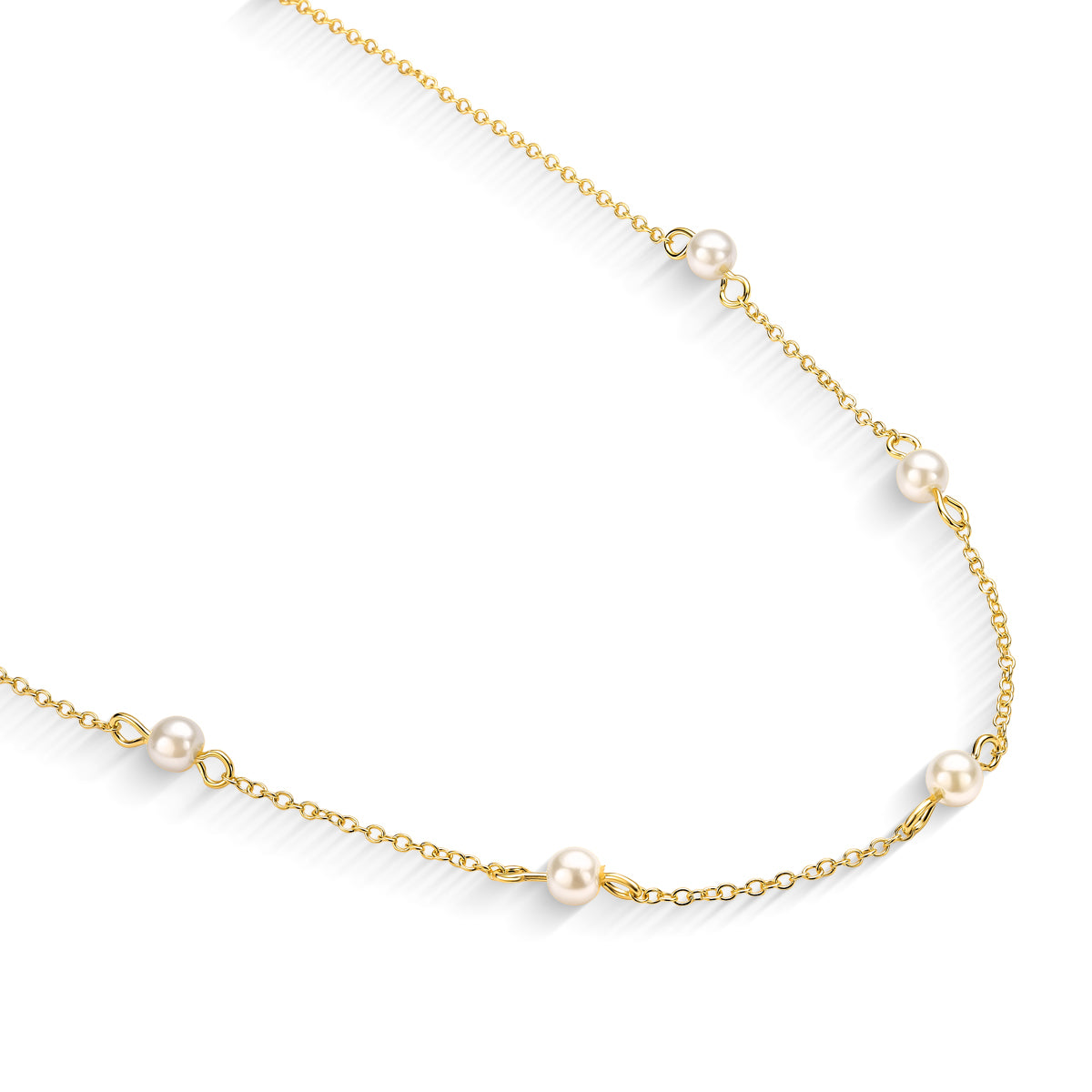Colar Infantil com Pérolas Banhado a Ouro 18K