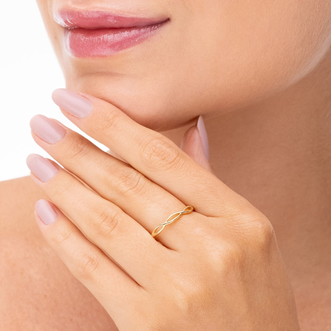 Anel Ajustável Trançado Banhado a Ouro 18K