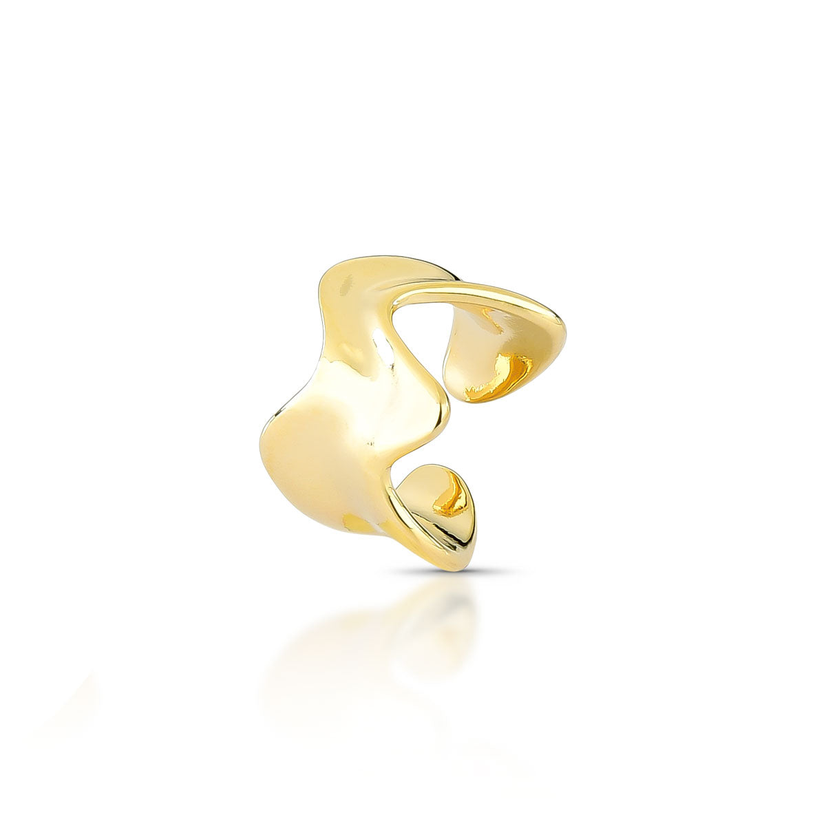 Piercing Fake Orgânico com Ondas Irregulares Banhado a Ouro 18k
