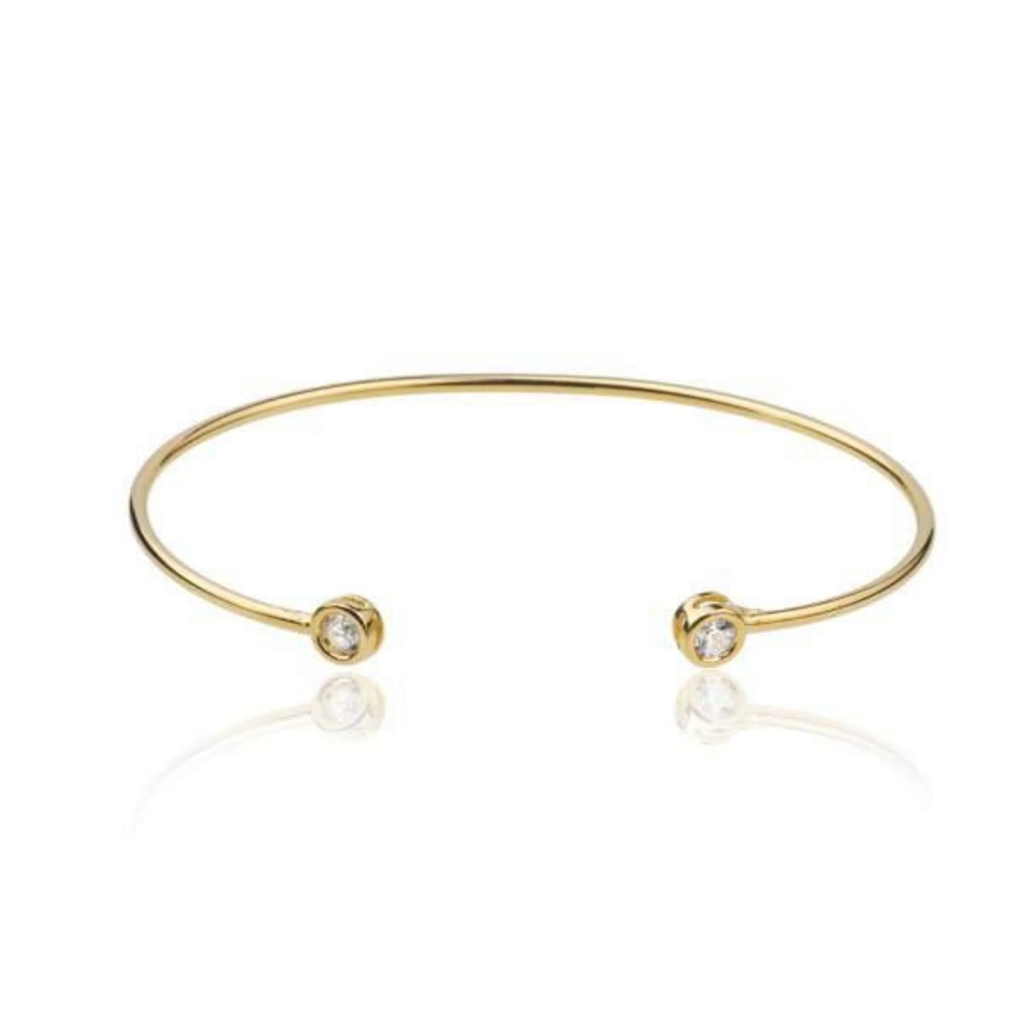 Bracelete Dois Ponto de Luz Banhado a Ouro 18K
