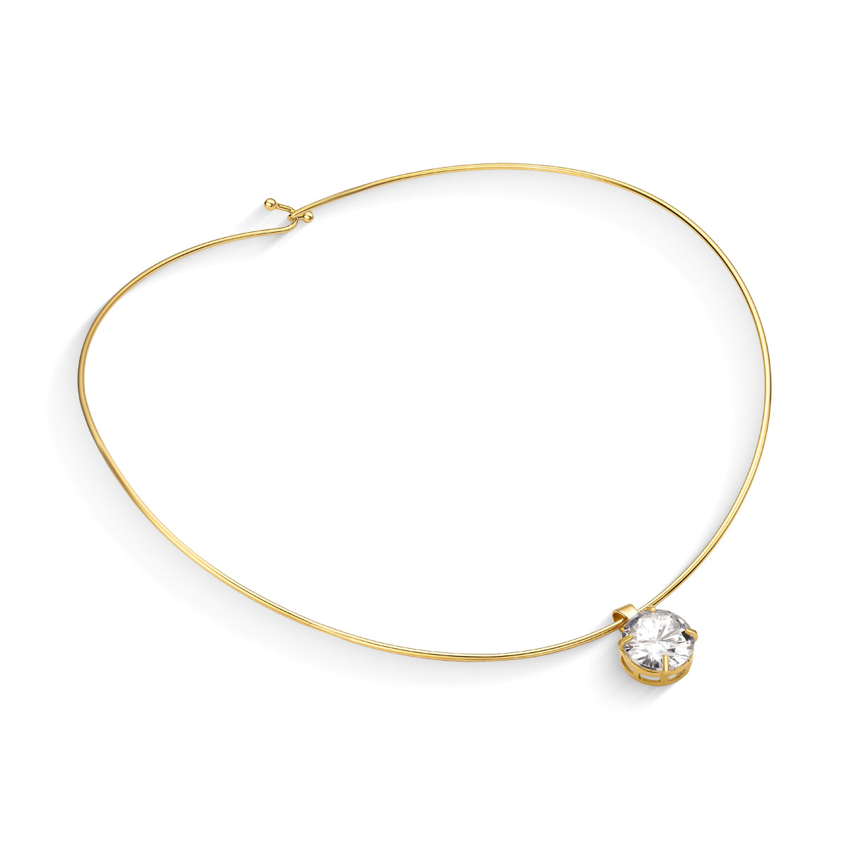 Choker Aro Liso com Ponto de Luz Banhado a Ouro 18K