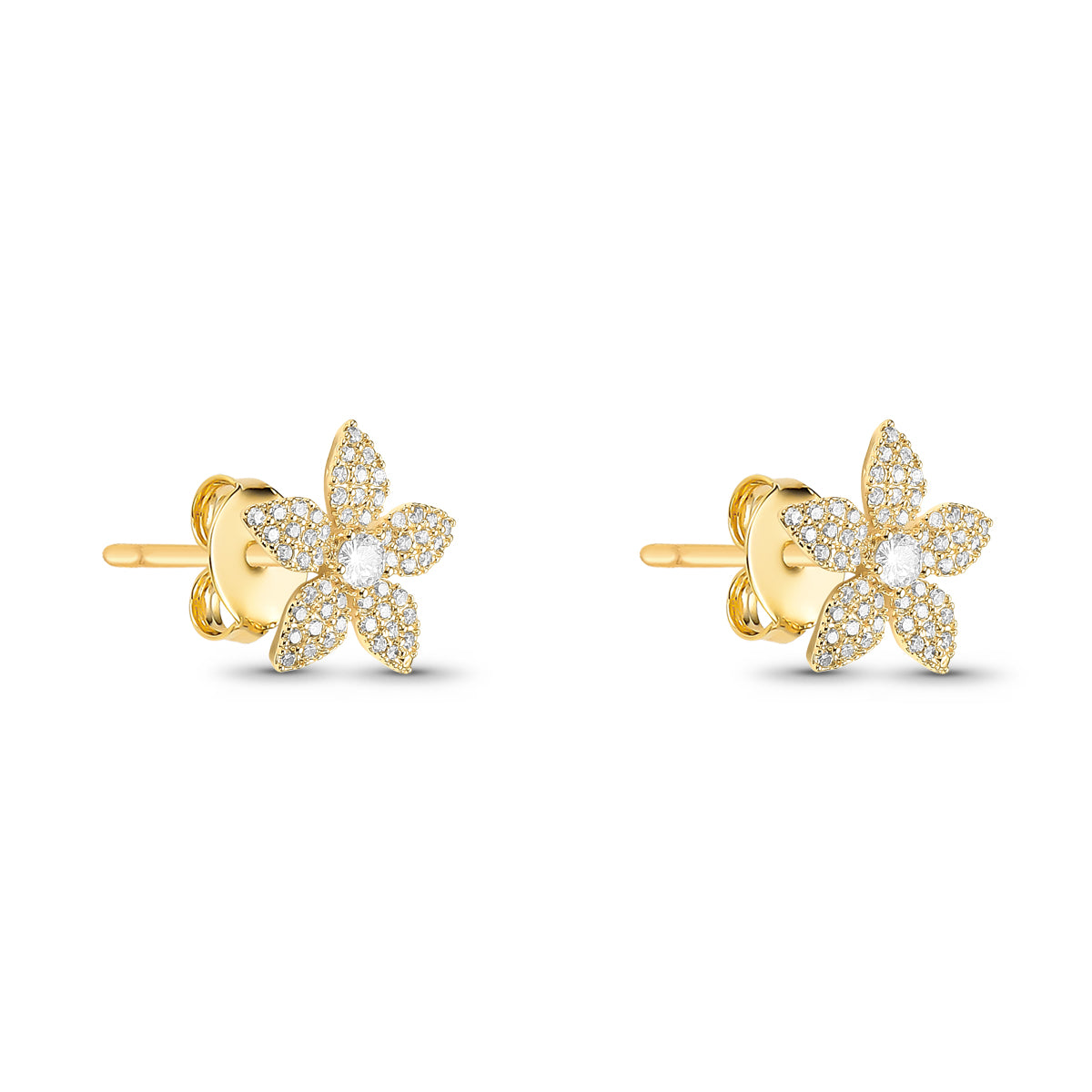 Conjunto Flores Banhado a Ouro 18k
