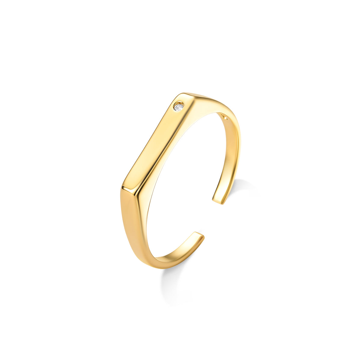 Anel Ajustável com Micro Zircônia Banhado a Ouro 18K