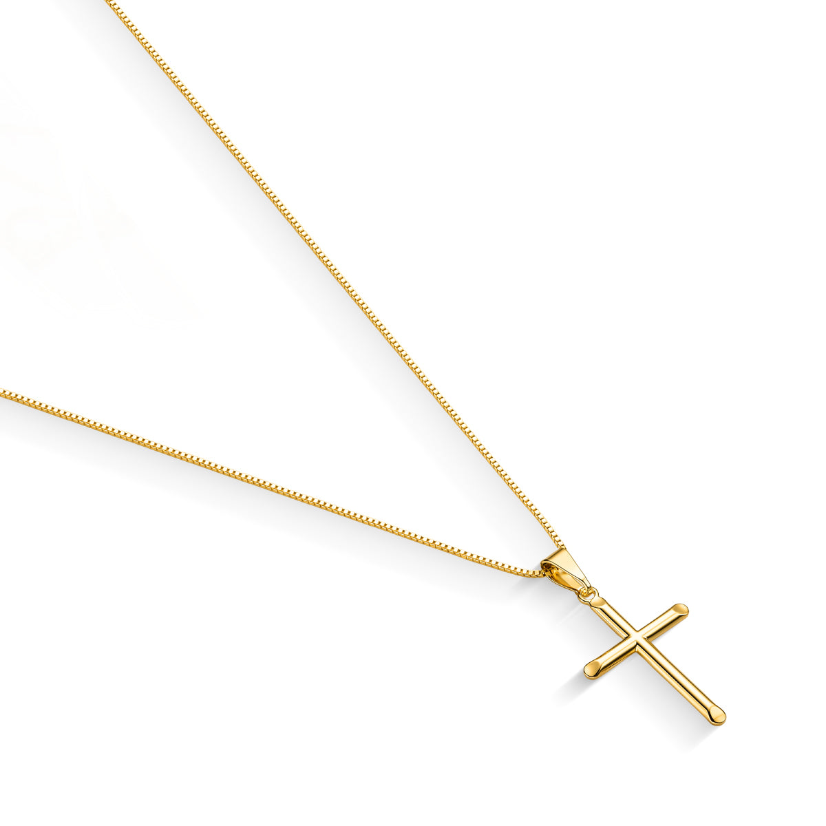 Colar Veneziana com Pingente de Cruz Banhado a Ouro 18K